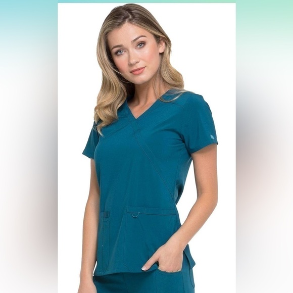 68. Dickies scrub top shirt stretch size xx small new with tags green nurse, CNA - Picture 1 of 16